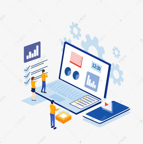 免费下载卡通手绘电脑工作忙图素材，助力软件开发与创意设计