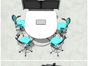 精品小型会议室办公室桌椅SU模型素材设计图下载与应用指南